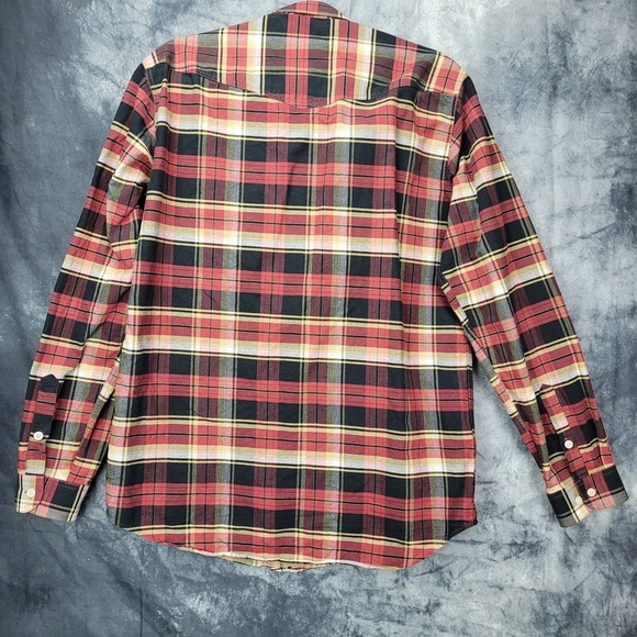 Larry Mahan Cowboy Collection Mens Shirt SZ M Multi Color Plaid Long Sleeve - Picture 2 of 11